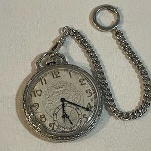 1927 Elgin 14k WGF Antique Fixed Bow Pocket Watch and Chain
